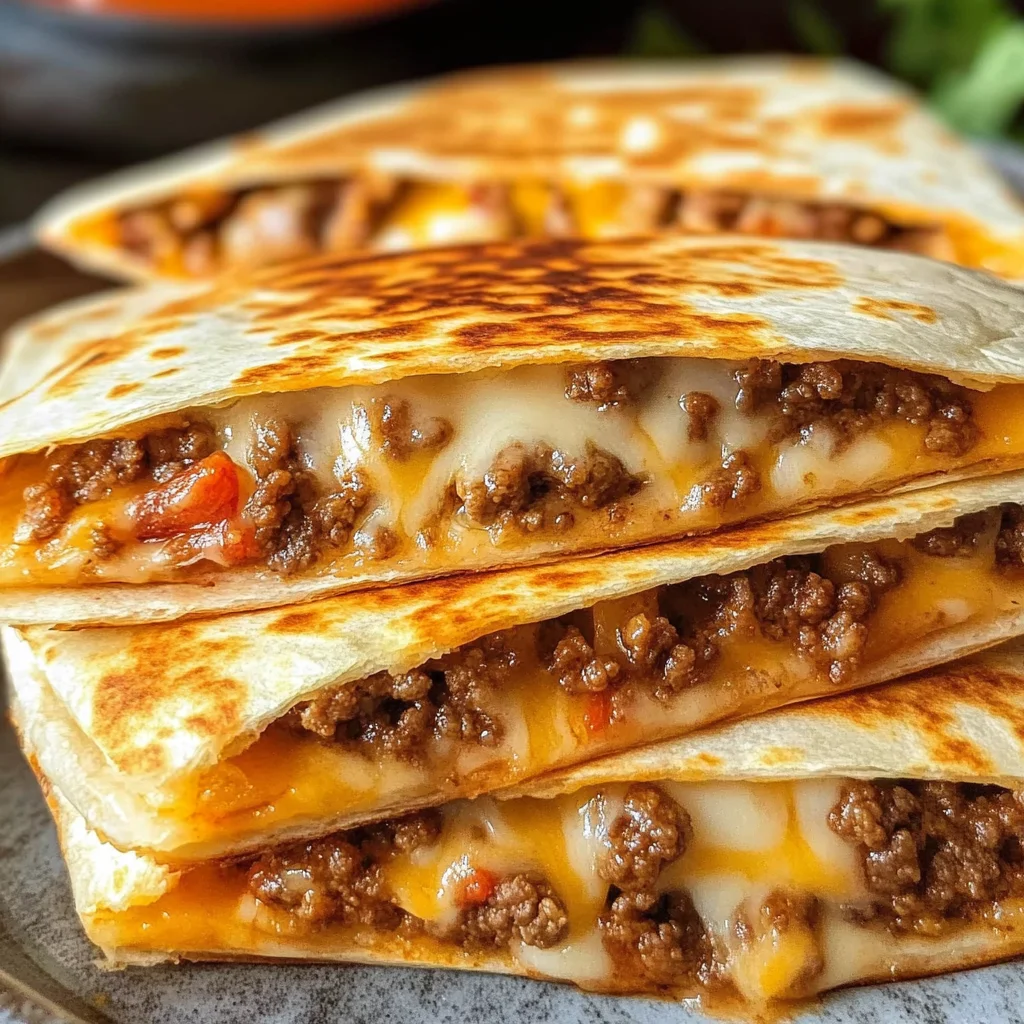 Cheesy Ground Beef Quesadillas Recipe is a must-try!