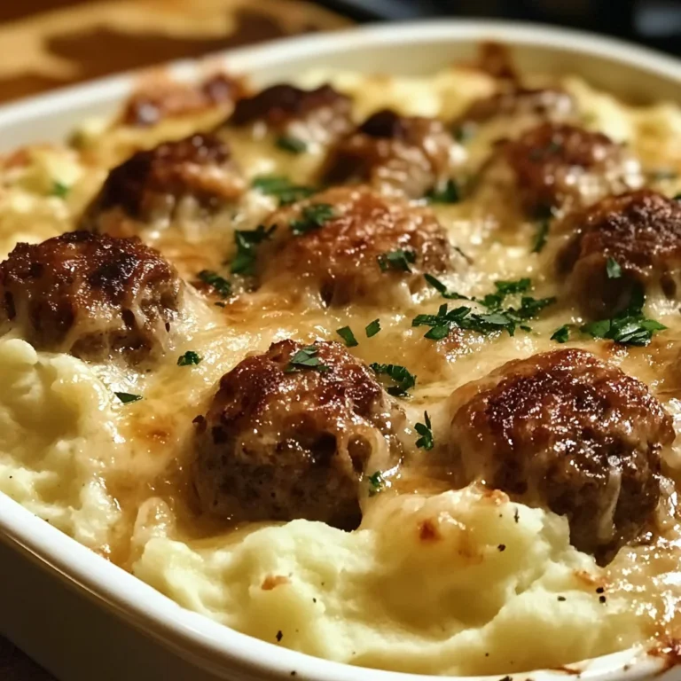 Meatball & Mashed Potato Bake