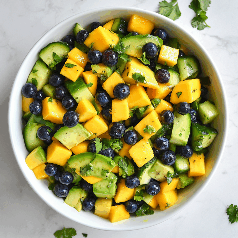 Mango Cucumber Salad with Blueberries and Avocado