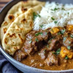 Slow-Cooked Beef Curry with Buttery Garlic Naan