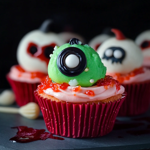 Halloween Augapfel Cupcakes